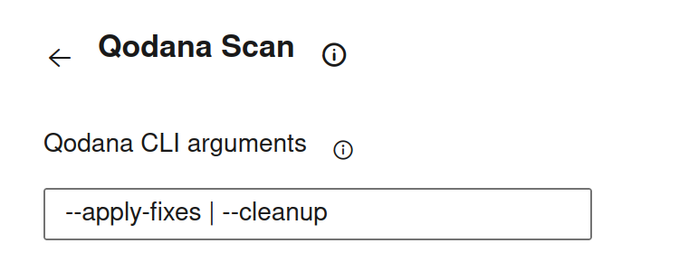 The Qodana Scan task UI config for Quick-Fixes