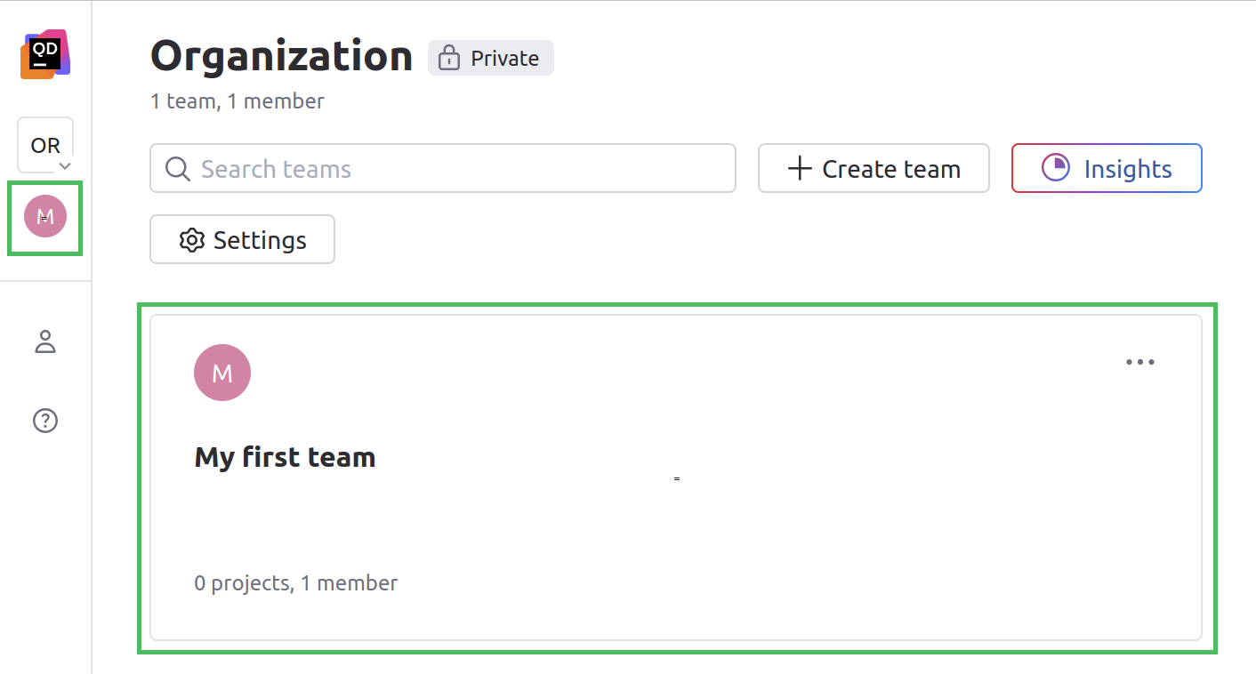 Accessing a team