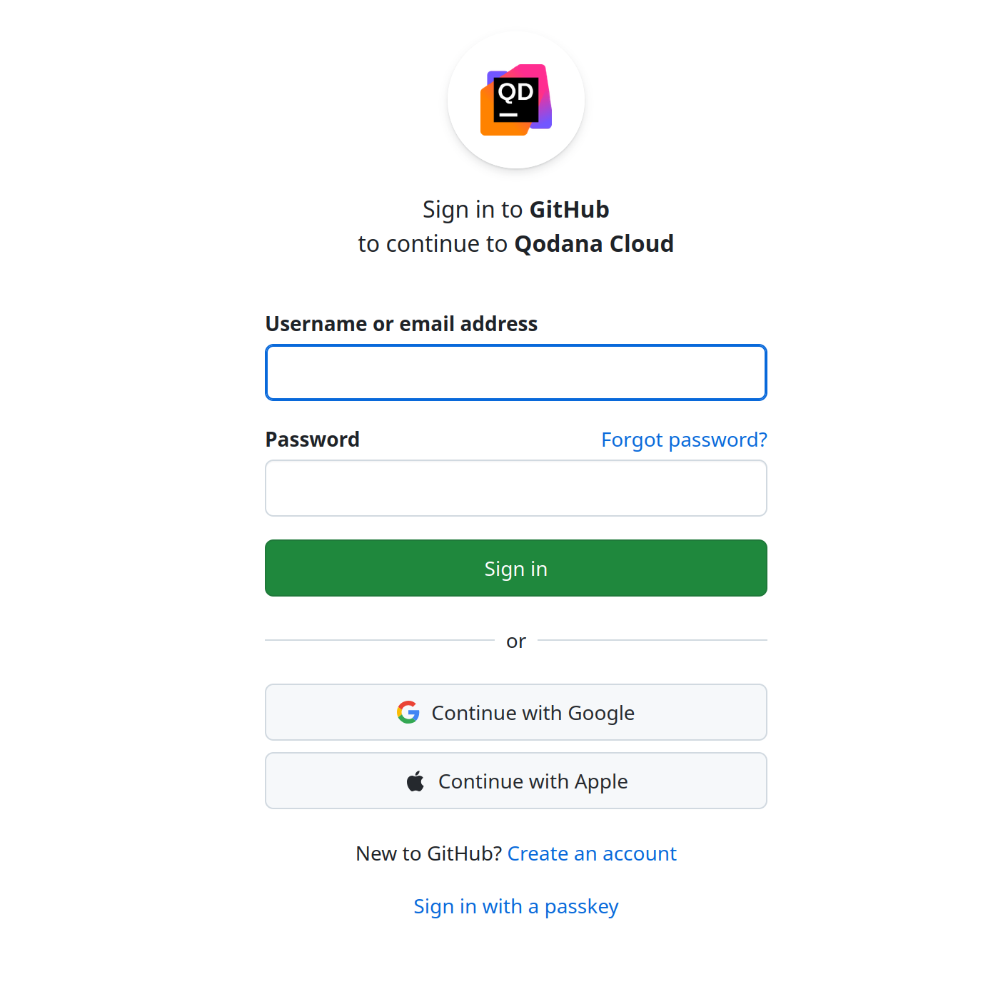 Signing in to GitHub