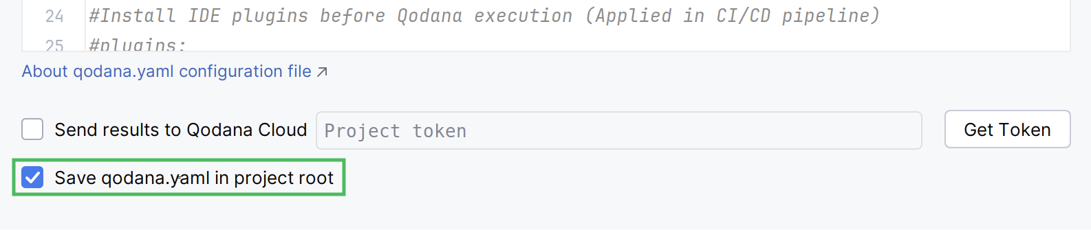 Saving qodana.yaml to a project root Saving qodana.yaml to a project root