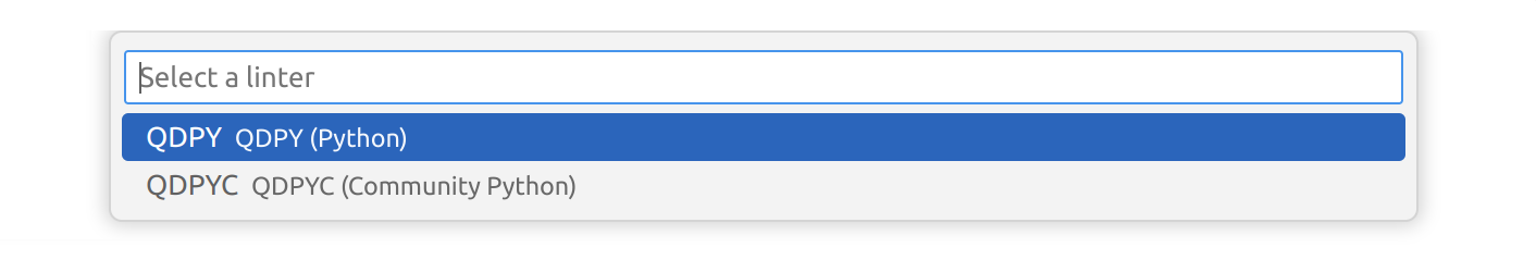 Specifying a linter Specifying a linter