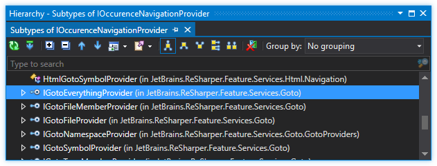 IOccurrenceNavigationProvider hierarchy IOccurrenceNavigationProvider hierarchy