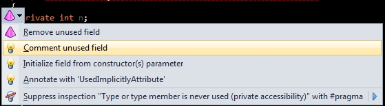 Showing the Context Action Alt+Enter menu Showing the Context Action Alt+Enter menu