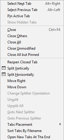 rdr context menu editor tab