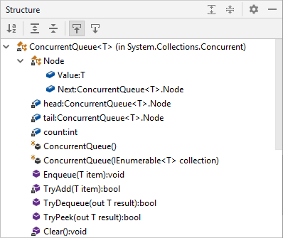 JetBrains Rider: Structure window