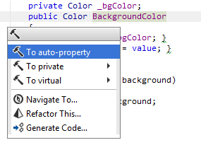 To auto-property context action To auto-property context action