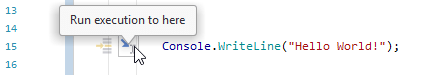 JetBrains Rider debugger: Run to cursor with the hover action JetBrains Rider debugger: Run to cursor with the hover action