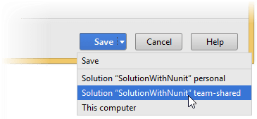 Save or Save To in JetBrains Rider options Save or Save To in JetBrains Rider options