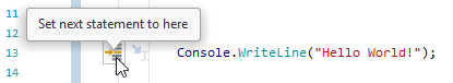 JetBrains Rider debugger: Setting the next statement with the hover action JetBrains Rider debugger: Setting the next statement with the hover action