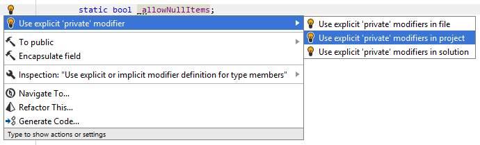 Fixing implicit private modifier Fixing implicit private modifier