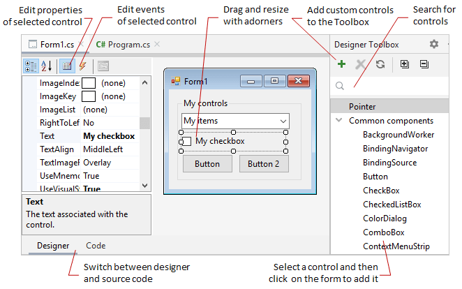 JetBrains Rider: Windows Forms designer JetBrains Rider: Windows Forms designer