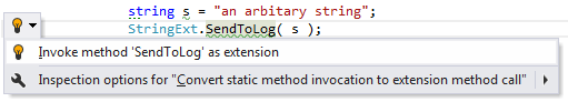 JetBrains Rider: Converting static method invocation to extension method call