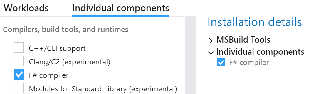 JetBrains Rider: F# compiler in Visual Studio Build Tools