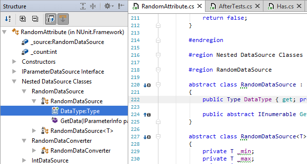 JetBrains Rider: File Structure view