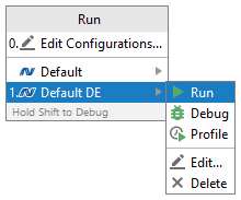 JetBrains Rider: Run/debug quick list