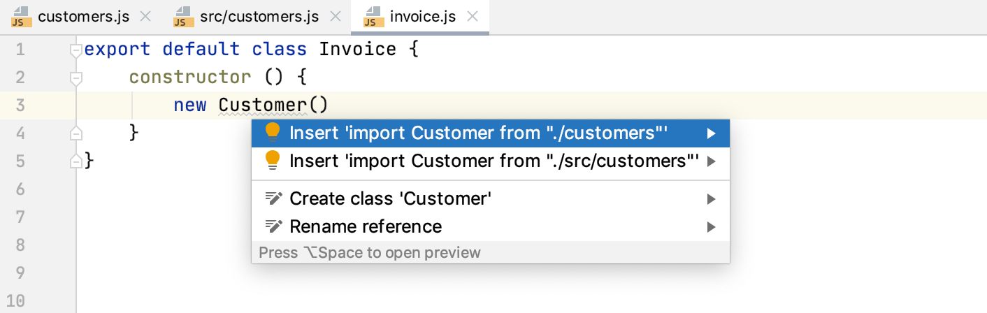 Autoimport with quick-fix: multiple choices