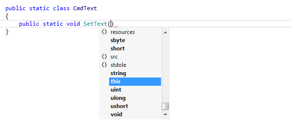 JetBrains Rider: Suggesting 'this' keyword for static methods in static classes