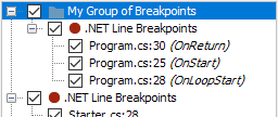 JetBrains Rider: grouping breakpoints