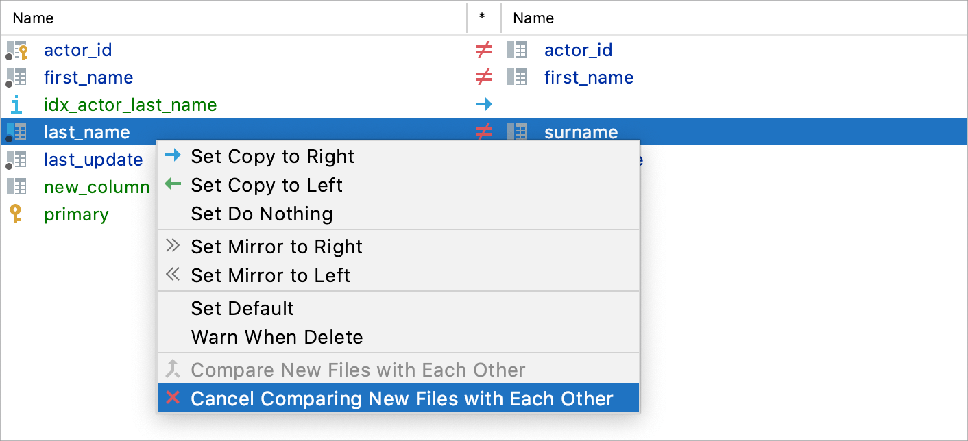 Cancel Comparing New Files with Each Other