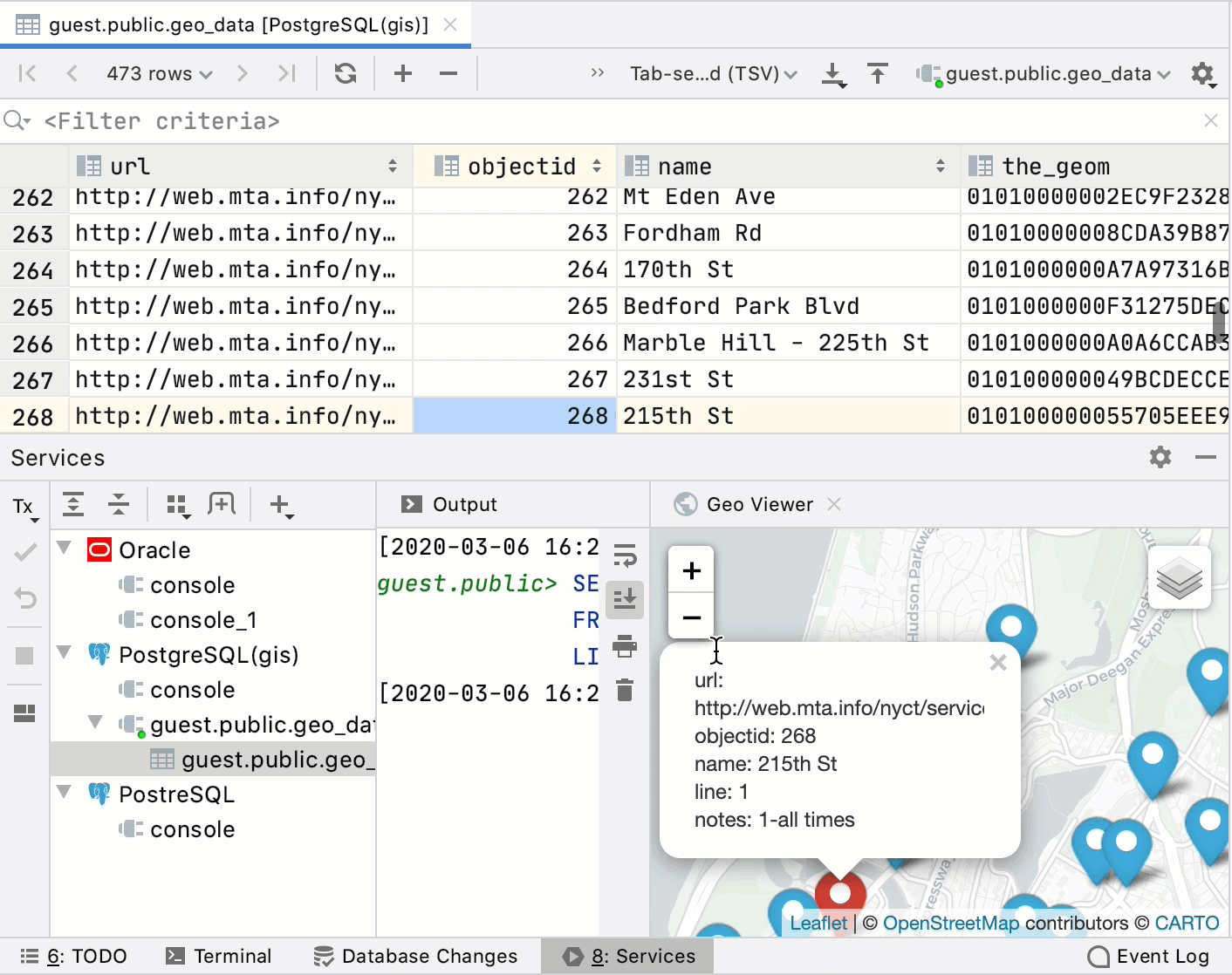 View geographical data with the Geo viewer