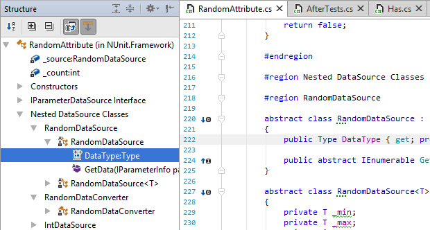 JetBrains Rider: File Structure view