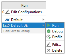 JetBrains Rider: Run/debug quick list