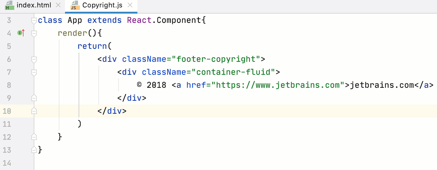 jetbrains react js