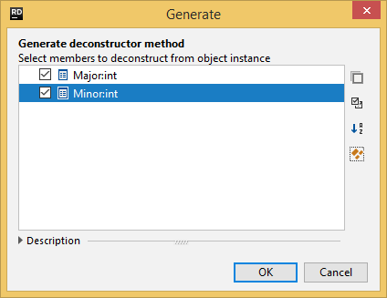 Generating the 'Deconstruct' method with JetBrains Rider