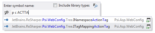 JetBrains Rider: Go to symbol. Using spaces to separate parts of a fully-qualified symbol name