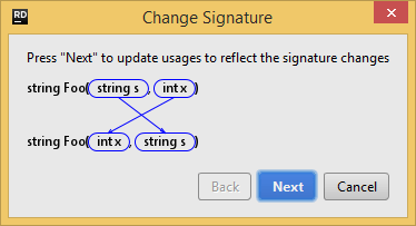 Applying the Change Signature refactoring inline