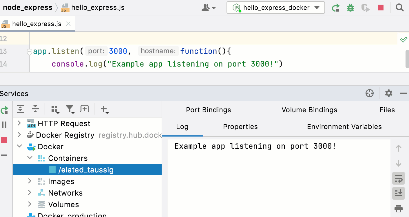 Running a Node.js application in a Docker container