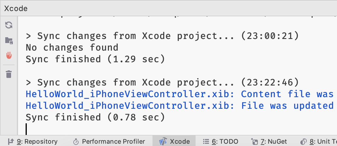 Xamarin development in JetBrains Rider: Xcode console