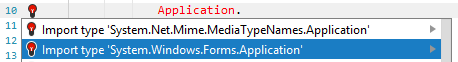 JetBrains Rider: choosing a namespace to import