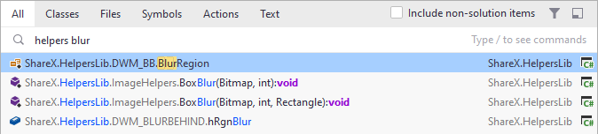 JetBrains Rider: Navigating to type