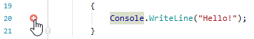 JetBrains Rider: Breakpoint suggestion on mouse hover