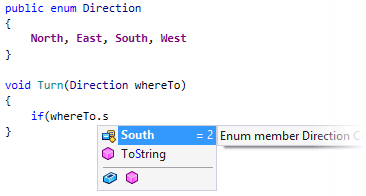 Completing enum members to produce equality/flag checks