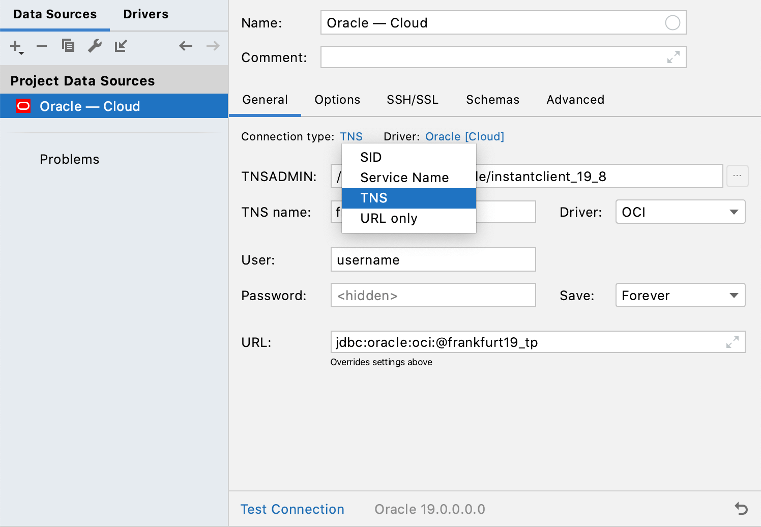 Select the Connection type Select the Connection type