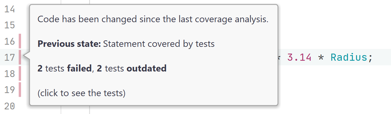 Coverage highlighting outdated