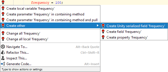 Unresolved symbol quick-fix