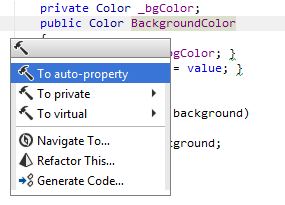 To auto-property context action