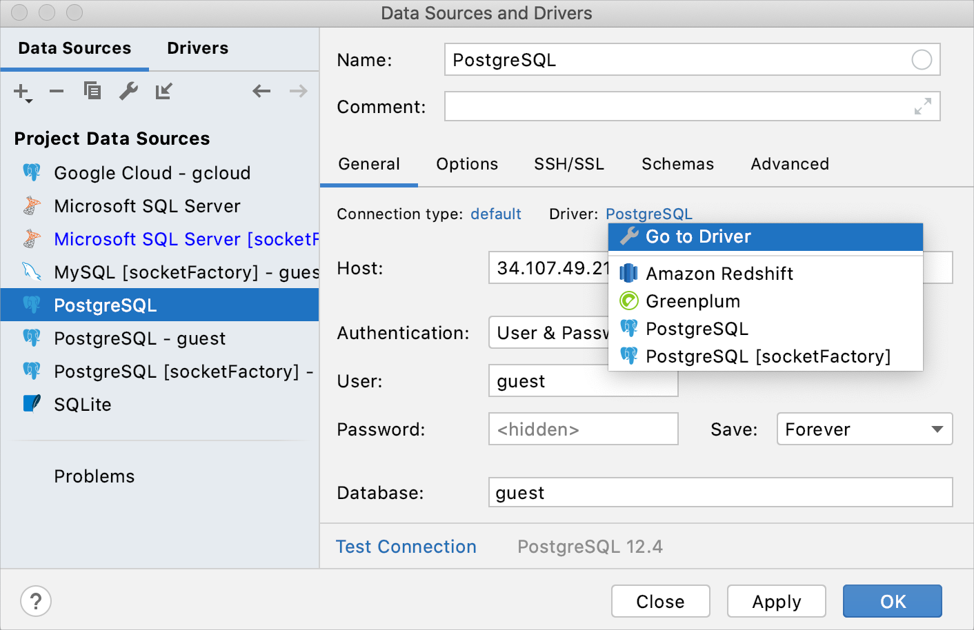 Add a user driver to an existing connection