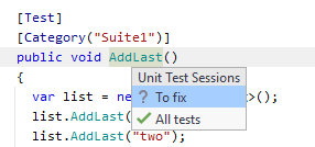 JetBrains Rider: Locating a test in a unit tests session
