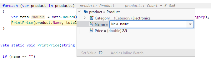 JetBrains Rider: Setting variable value via inline hint
