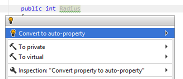 'Convert to auto-property' quick-fix