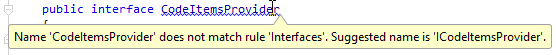 JetBrains Rider: Highlighted violation of the naming style