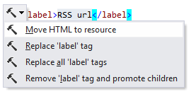 JetBrains Rider: Move HTML to resource context action