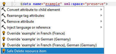 JetBrains Rider: A quick-fix to remove a resource entry, which has no culture-specific overrides