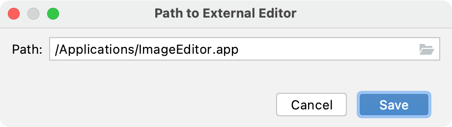 Specifying the path to an external editor