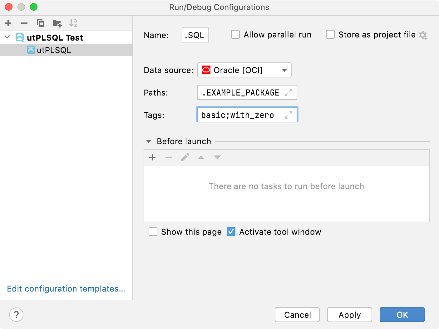 Run/Debug Configuration for tSQLt tests