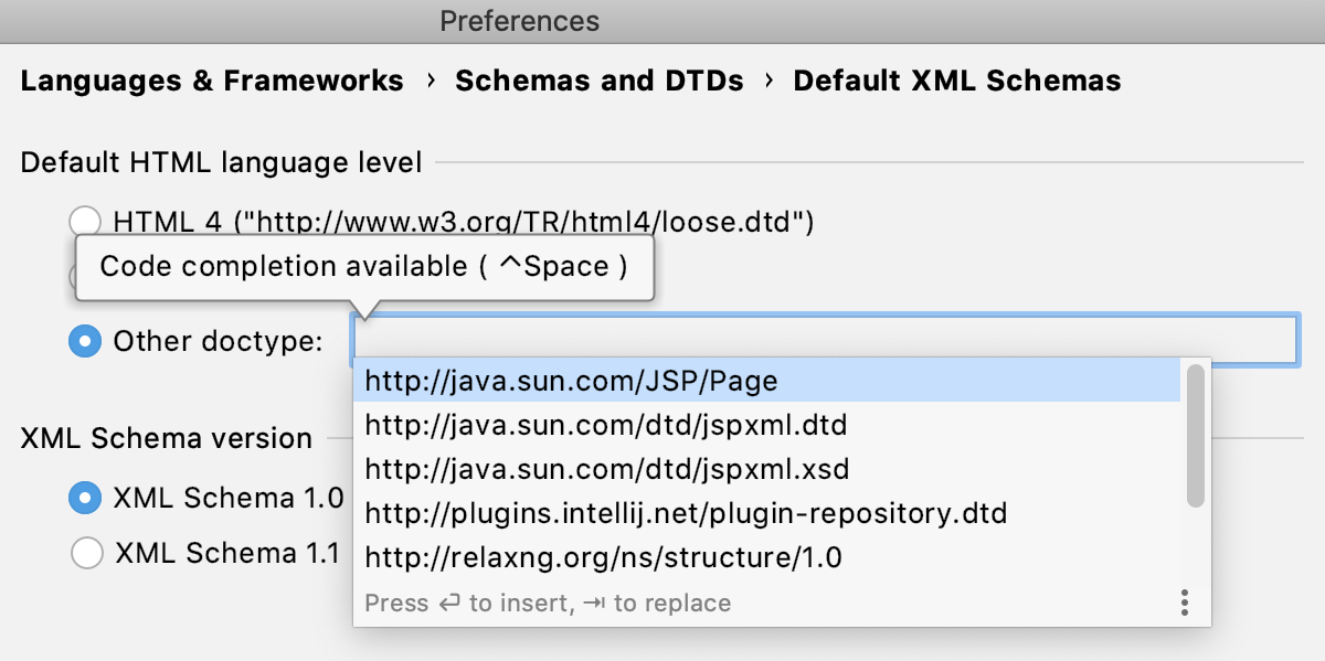 Default XML Schemas | JetBrains Rider Documentation